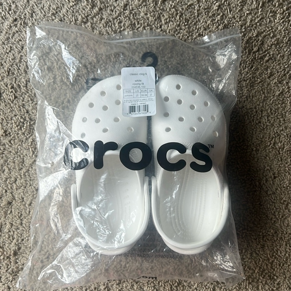 Girls white crocs - Brand New